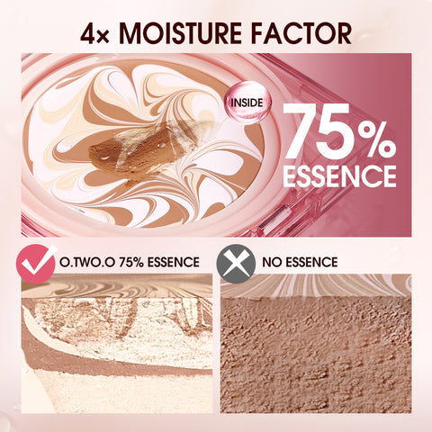 O.TWO.O Triple Cushion Cream, Natural Oil-Control, Waterproof High Coverage Makeup Base | 3 IN 1 Cream- PINK+ WHITE+ SKIN COLOR