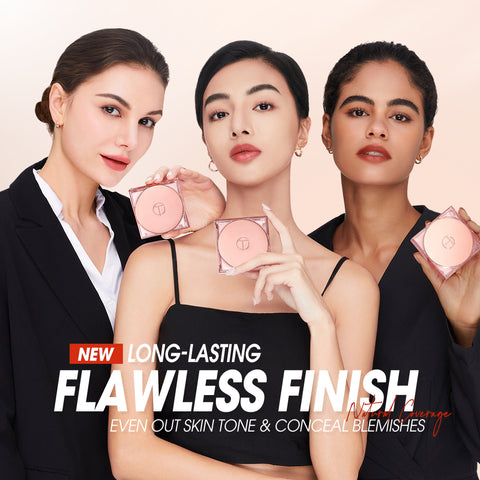 O.TWO.O Triple Cushion Cream, Natural Oil-Control, Waterproof High Coverage Makeup Base | 3 IN 1 Cream- PINK+ WHITE+ SKIN COLOR