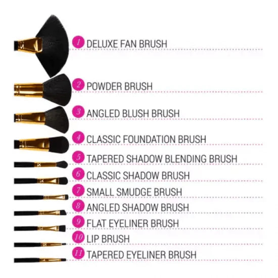 Black Dots - 11 Pieces Brush Set