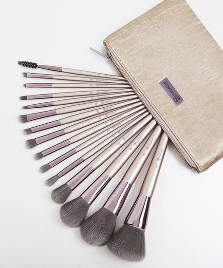 Lavish Elegance 15 Piece Brush Set With Cosmetic Bag