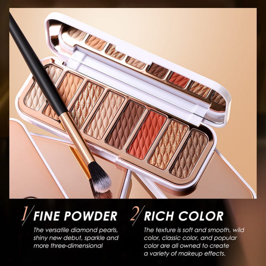 O.TWO.O 8 Colors LUXURY GOLD EYESHADOW PALETTE