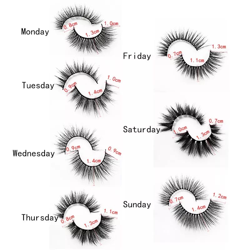 Sunday monday eyelashes pack